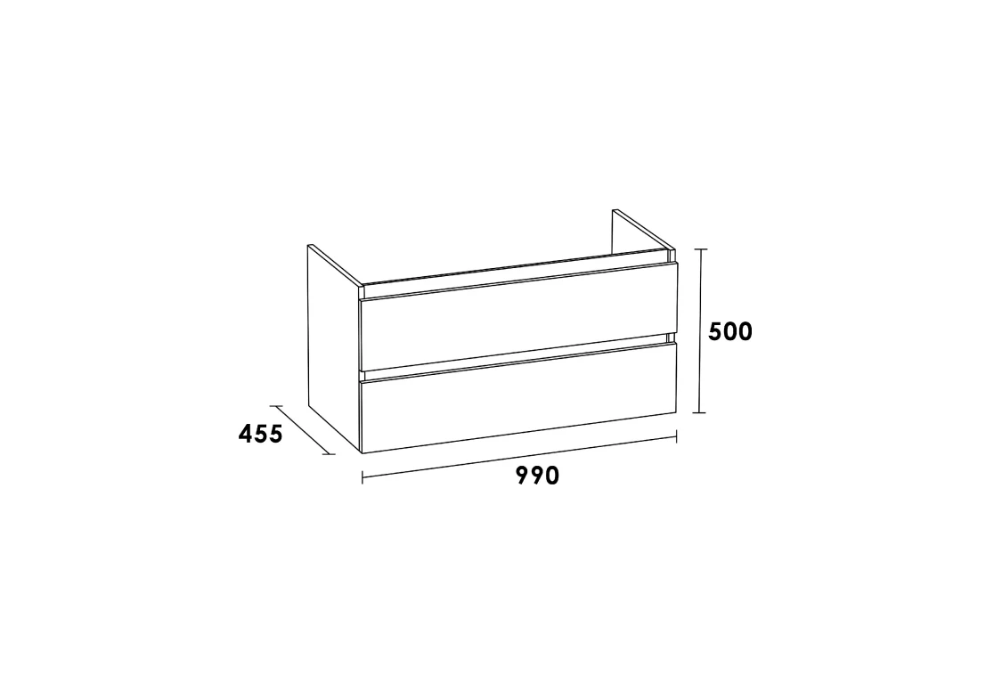 Sanituba Nature Badmeubel 100cm Mat Zwart Met Wastafel Furiosa Mat Wit Geen Kraangaten - Afbeelding 5