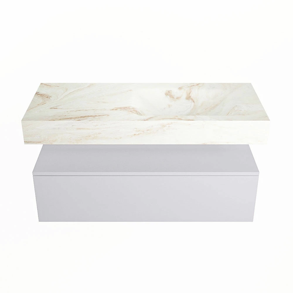 Mondiaz Alan DLux Badmeubel 110cm Cale 1 Lade Met Wastafel Frappe Rechts 1 Kraangat - Afbeelding 4