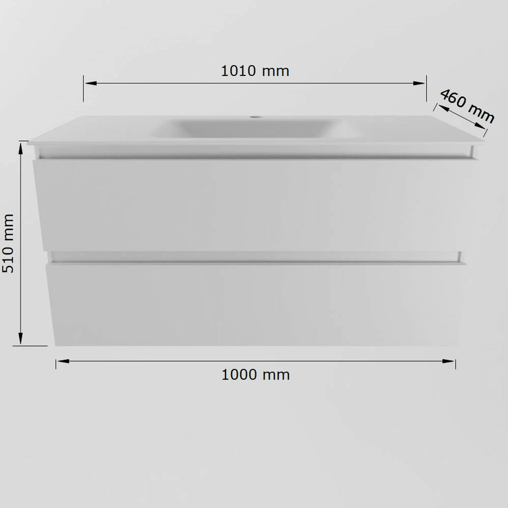 Mondiaz Aivy Badmeubel 100cm Chai Met Wastafel Solid Surface Talc Midden Zonder Kraangat En Spiegelkast - Afbeelding 5