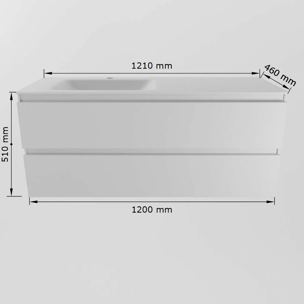 Mondiaz Aivy Badmeubel 120cm Talc Met Wastafel Solid Surface Talc Links Zonder Kraangat En Spiegelkast - Afbeelding 5