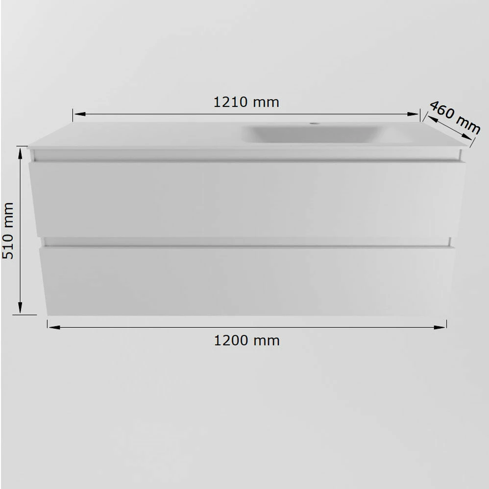 Mondiaz Aivy Badmeubel 120cm Chai Met Wastafel Solid Surface Urban Rechts Zonder Kraangat En Spiegelkast - Afbeelding 5
