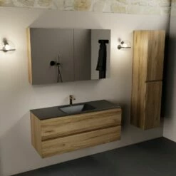 Mondiaz Aivy Badmeubel 120cm Chai Met Wastafel Solid Surface Urban Midden 1 Kraangat En Spiegelkast