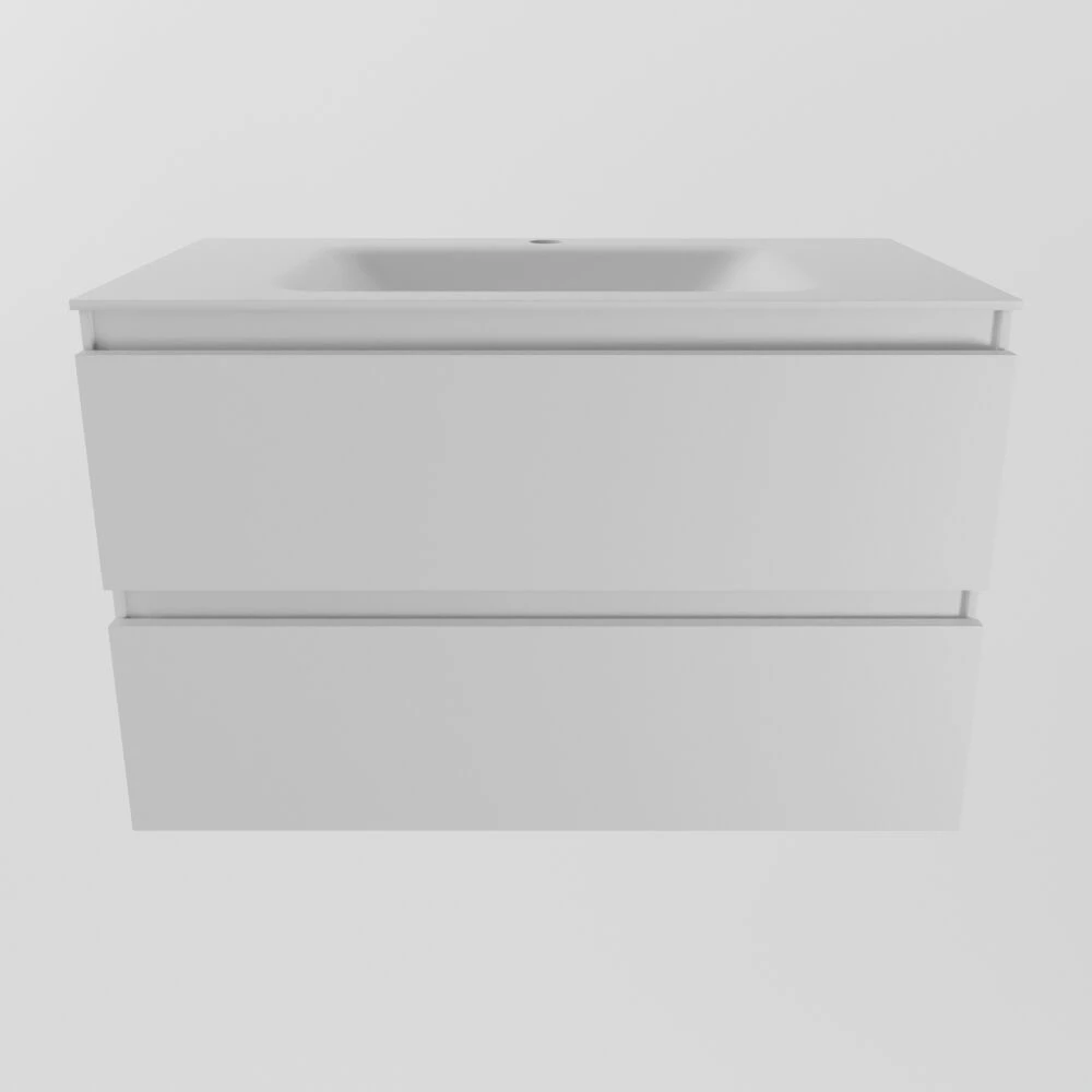 Mondiaz Aivy Badmeubel 80cm Talc Met Wastafel Solid Surface Talc Midden 1 Kraangat En Spiegelkast - Afbeelding 5