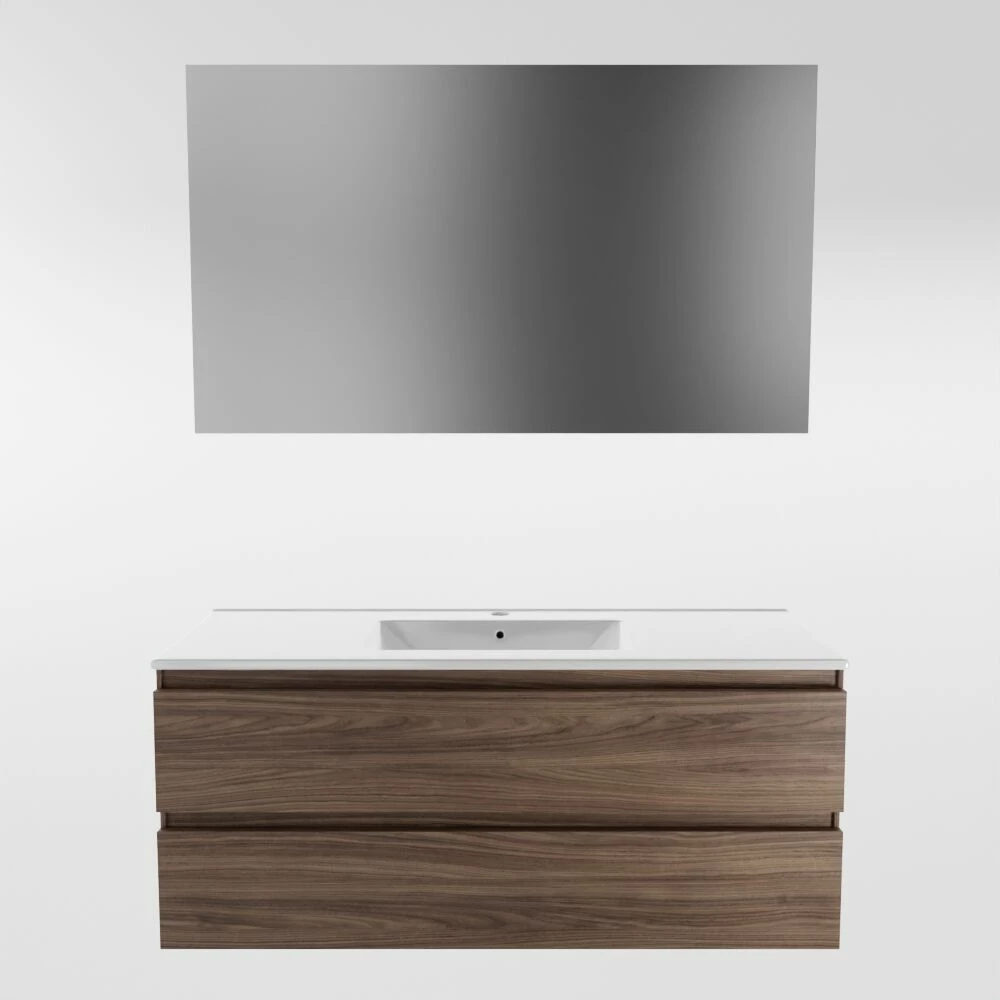 Mondiaz Aivy Badmeubel 120cm Mocha Met Wastafel Keramiek Wit Glans 1 Kraangat En Spiegelkast - Afbeelding 6