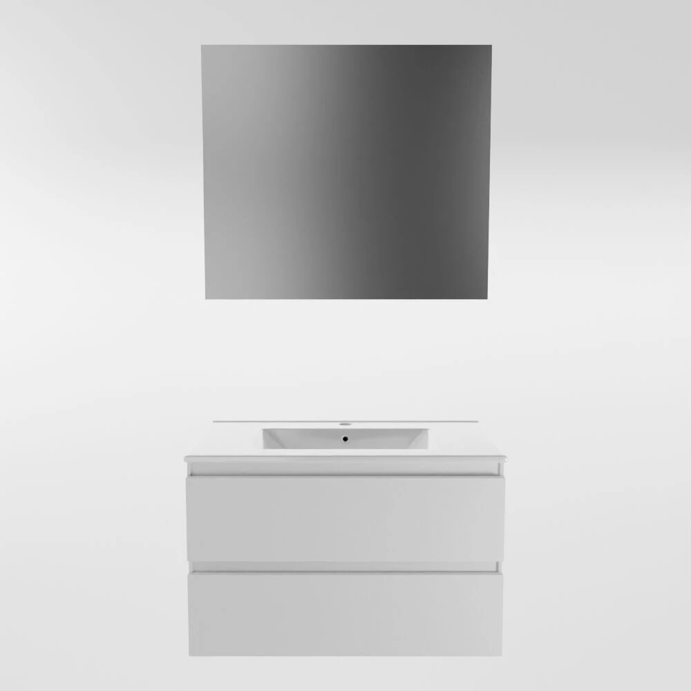 Mondiaz Aivy Badmeubel 80cm Talc Met Wastafel Keramiek Wit Glans 1 Kraangat En Spiegel - Afbeelding 6