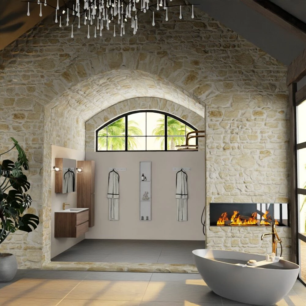 Mondiaz Aivy Badmeubel 100cm Mocha Met Wastafel Solid Surface Talc Midden 1 Kraangat En Spiegelkast - Afbeelding 4