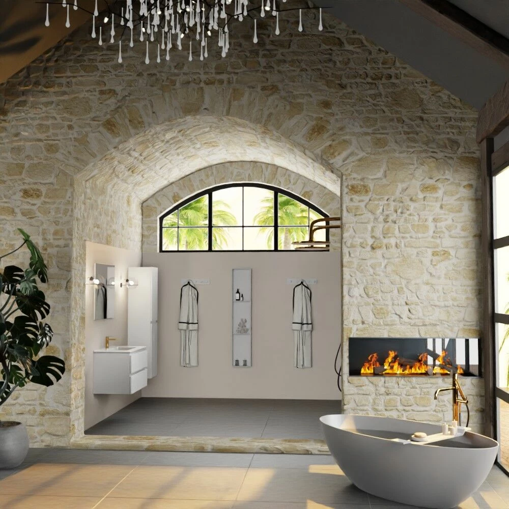 Mondiaz Aivy Badmeubel 80cm Talc Met Wastafel Keramiek Wit Glans 1 Kraangat En Spiegel - Afbeelding 4