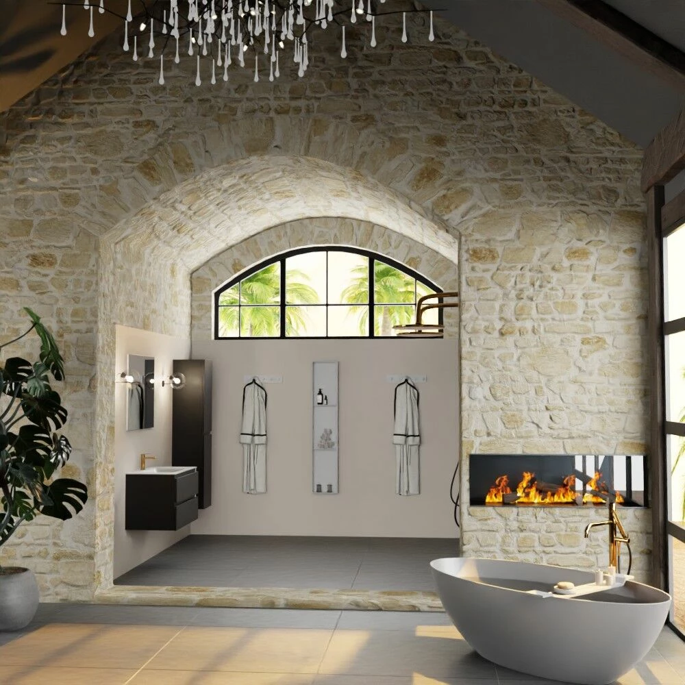 Mondiaz Aivy Badmeubel 80cm Urban Met Wastafel Solid Surface Talc Midden 1 Kraangat En Spiegel - Afbeelding 4