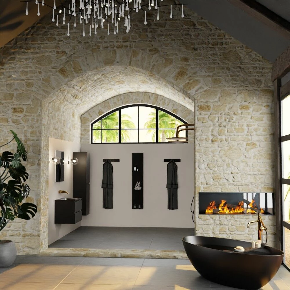 Mondiaz Aivy Badmeubel 60cm Urban Met Wastafel Solid Surface Urban Midden Zonder Kraangat En Spiegel - Afbeelding 4