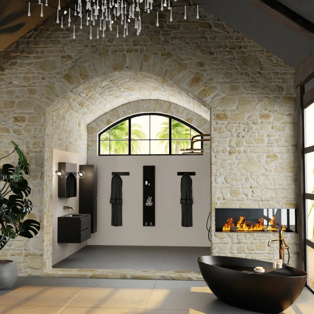 Mondiaz Aivy Badmeubel 80cm Urban Met Wastafel Solid Surface Urban Midden Zonder Kraangat En Spiegelkast - Afbeelding 4