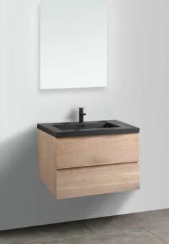 B-Stone Boston Badkamermeubel 80cm Eiken Met Artificial Stone Wastafel