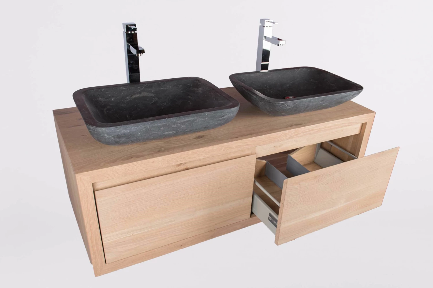 B-Stone Livingstyle Badkamermeubel 120cm Massief Eiken - Afbeelding 3