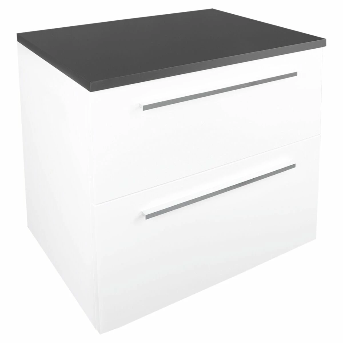 Differnz Fit Badmeubel 60cm Wit Mat Met Toppaneel Zwart Mat En Spiegelkast - Afbeelding 4