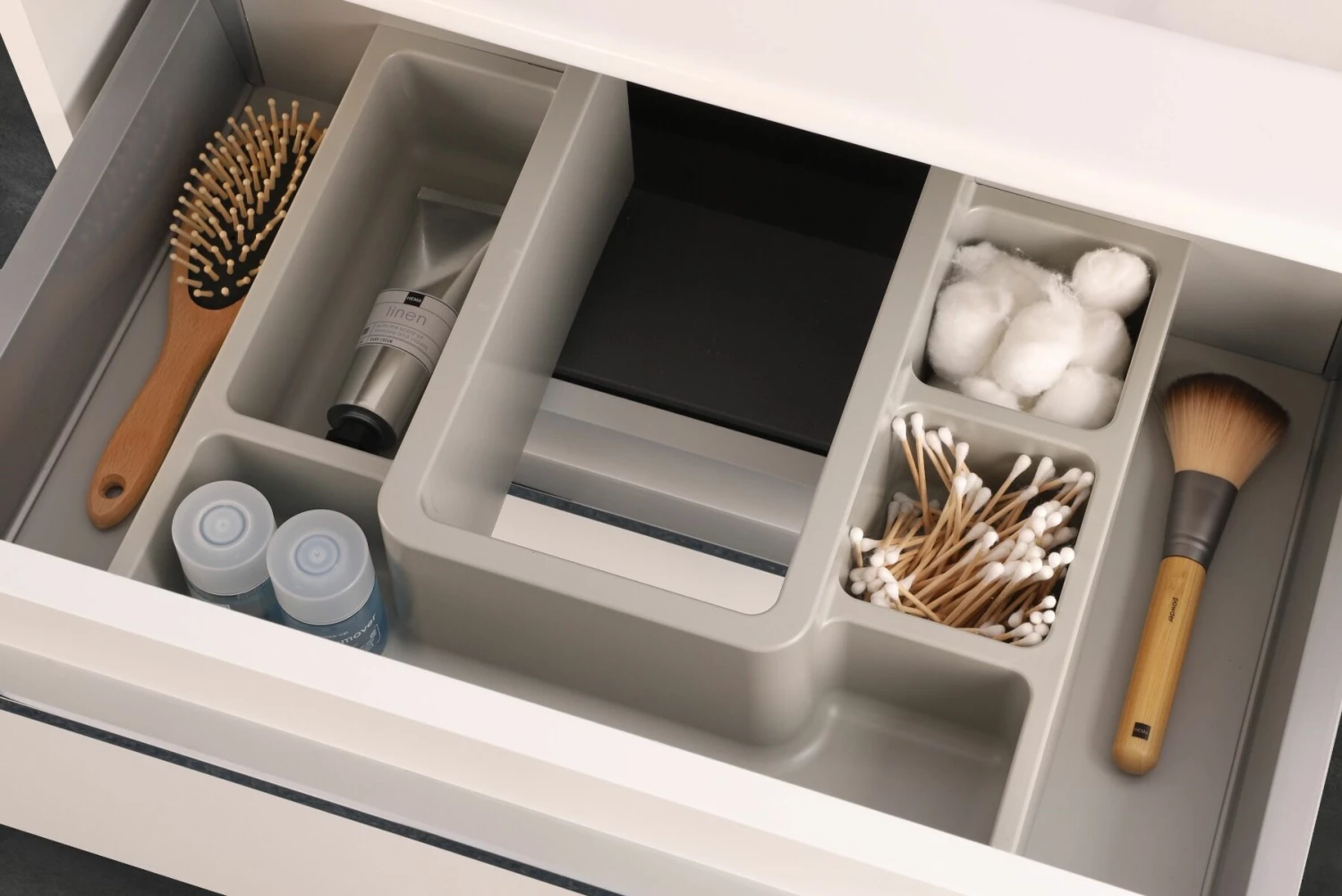 Differnz Fit Badmeubel 60cm Wit Mat Met Toppaneel Zwart Mat En Spiegelkast - Afbeelding 7