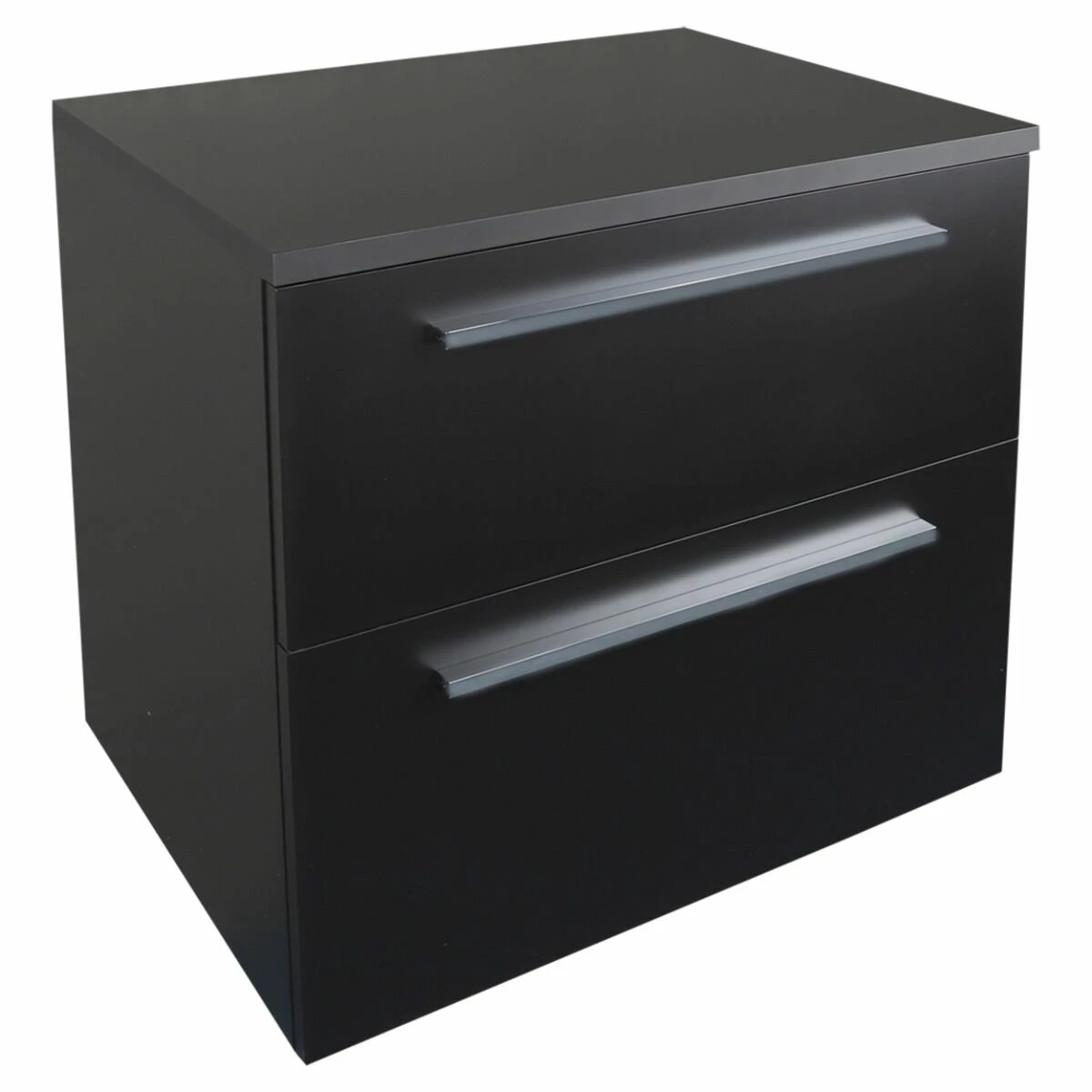 Differnz Fit Badmeubel 60cm Zwart Mat Met Toppaneel Zwart Mat En Spiegelkast - Afbeelding 5