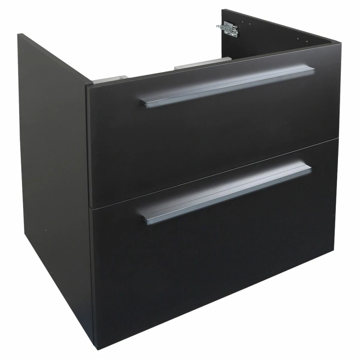 Differnz Fit Badmeubel 60cm Zwart Mat Met Toppaneel Zwart Mat En Spiegelkast - Afbeelding 6