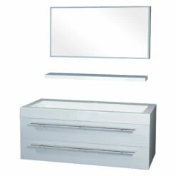 Differnz Force Badkamermeubel 125cm 1 Kraangat Wit Met Spiegel En Planchet