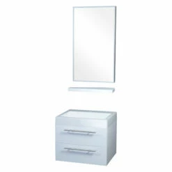 Differnz Force Badkamermeubel 58cm 1 Kraangat Wit Met Spiegel En Planchet