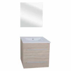 Differnz Shout Badmeubel Compleet Knock Down 60cm 1 Kraangat Licht Eiken