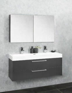 Differnz Somero Badmeubelset 100cm/spiegelkast Antraciet