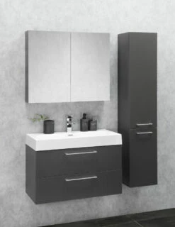 Differnz Somero Badmeubelset 60cm/spiegelkast Antraciet