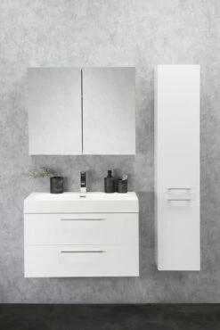 Differnz Somero Badmeubelset 80cm Spiegelkast Hoogglans Wit