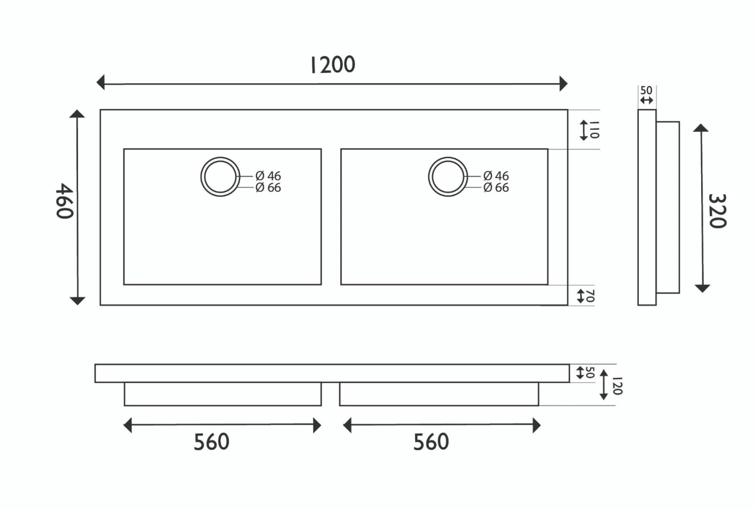 Fontana Freestone Badkamermeubel Beach Eiken 120cm Met Natuurstenen Wastafel Zonder Kraangaten En Ronde Spiegel - Afbeelding 5