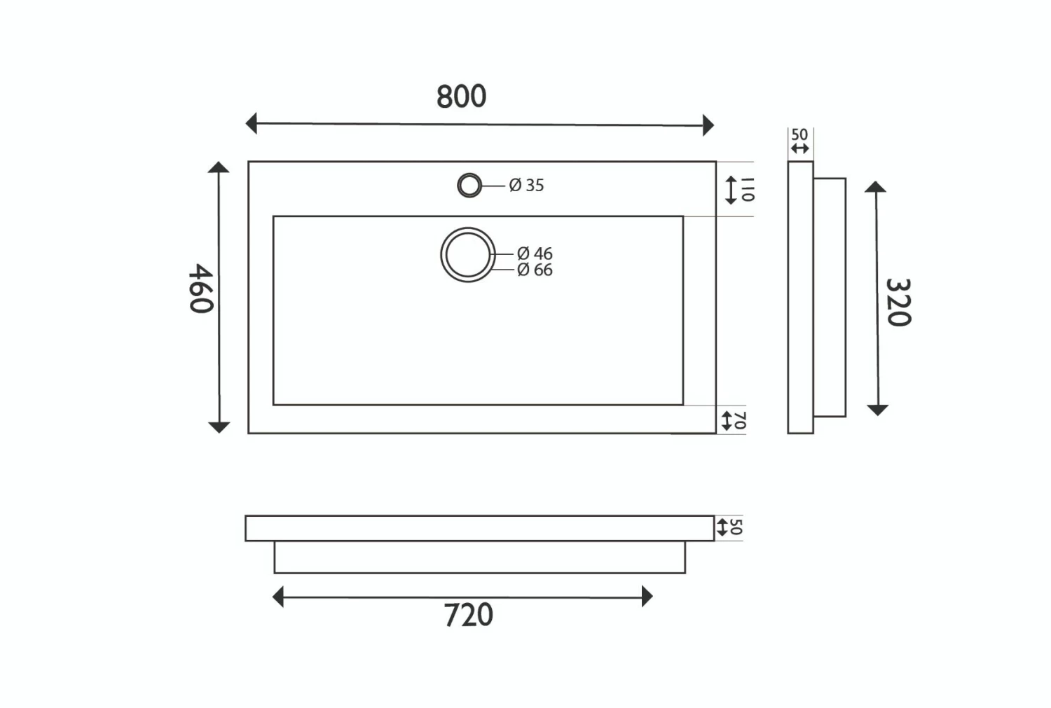 Fontana Freestone Badkamermeubel Walnoot 80cm Met Natuurstenen Wastafel 1 Kraangat En Ronde Spiegel - Afbeelding 6