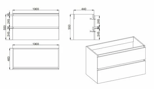 Fontana Kolo Wastafelmeubel Mat Wit 100cm Glans Witte Wastafel 1 Kraangat Met Ronde Spiegel - Afbeelding 4
