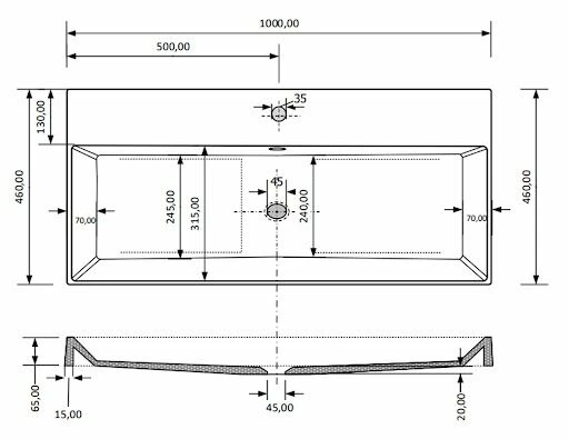 Fontana Kolo Wastafelmeubel Mat Wit 100cm Glans Witte Wastafel 1 Kraangat Met Ronde Spiegel - Afbeelding 5