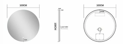 Fontana Kolo Wastafelmeubel Mat Wit 100cm Glans Witte Wastafel 1 Kraangat Met Ronde Spiegel - Afbeelding 6