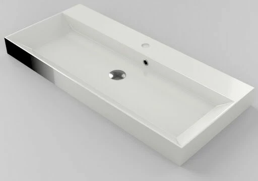 Fontana Kolo Wastafelmeubel Mat Wit 100cm Glans Witte Wastafel 1 Kraangat Met Ronde Spiegel - Afbeelding 3