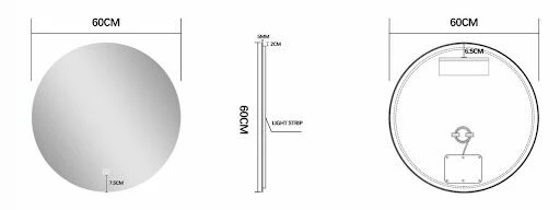 Fontana Kolo Wastafelmeubel Mat Wit 60cm Zwarte Wastafel 1 Kraangat Met Ronde Spiegel - Afbeelding 6