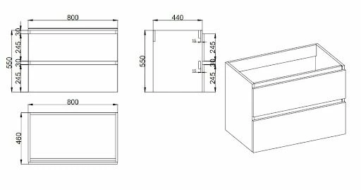 Fontana Kolo Wastafelmeubel Mat Wit 80cm Mat Witte Wastafel 1 Kraangat Met Ronde Spiegel - Afbeelding 4