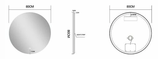 Fontana Kolo Wastafelmeubel Mat Wit 80cm Mat Witte Wastafel 1 Kraangat Met Ronde Spiegel - Afbeelding 6