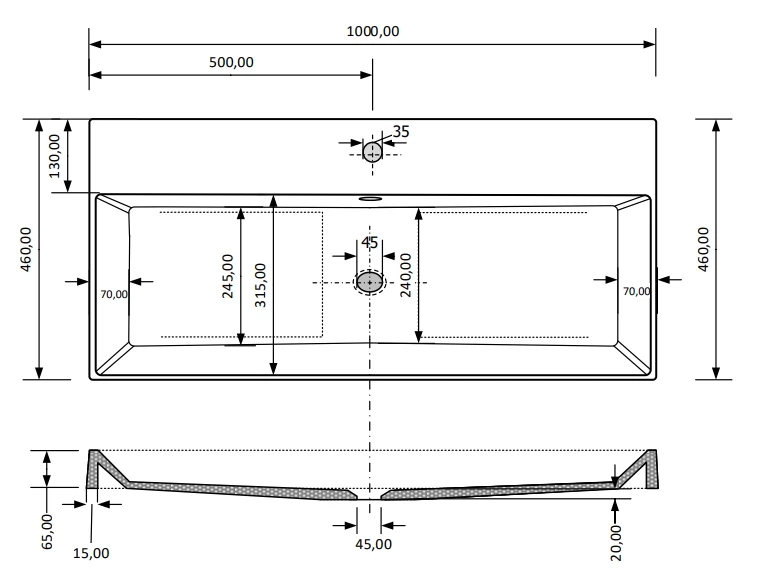 Fontana Kolo Wastafelmeubel Warm Eiken 100cm Glans Witte Wastafel 0 Kraangaten Met Ronde Spiegel - Afbeelding 5