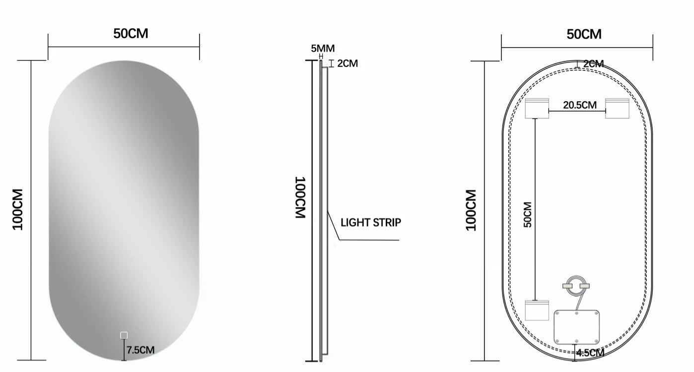 Fontana Stripe Zwart Badmeubel Ribbelfront 160cm Met Zwarte Waskommen En Ovale LED Spiegels - Afbeelding 4