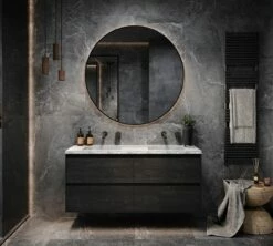 Forzalaqua Reno Badmeubel 140cm Black Oiled Met Nova Wastafel Carrara Gekapt Zonder Kraangaten