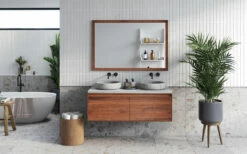 Forzalaqua Verona Badmeubel 140cm Pure Walnut Met Wastafelblad En 2 Waskommen Carrara