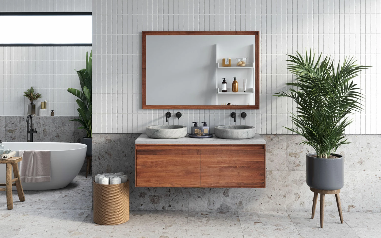 Forzalaqua Verona Badmeubel 80cm Pure Walnut Met Wastafelblad En Waskom Carrara