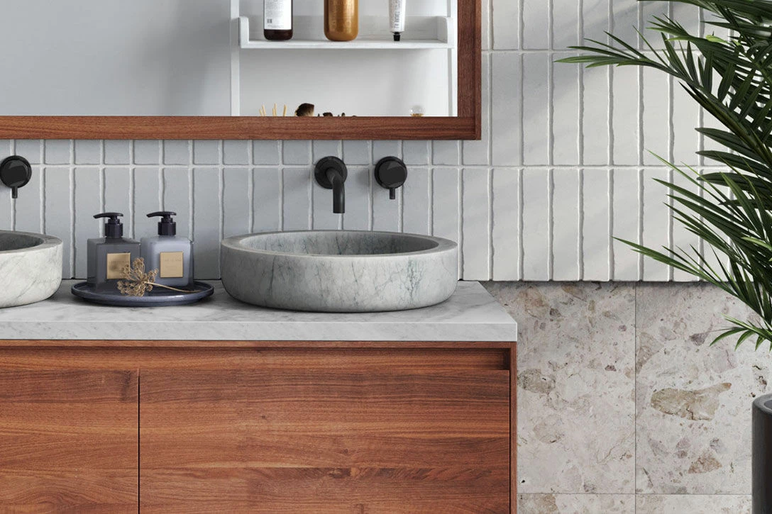 Forzalaqua Verona Badmeubel 80cm Pure Walnut Met Wastafelblad En Waskom Carrara - Afbeelding 2