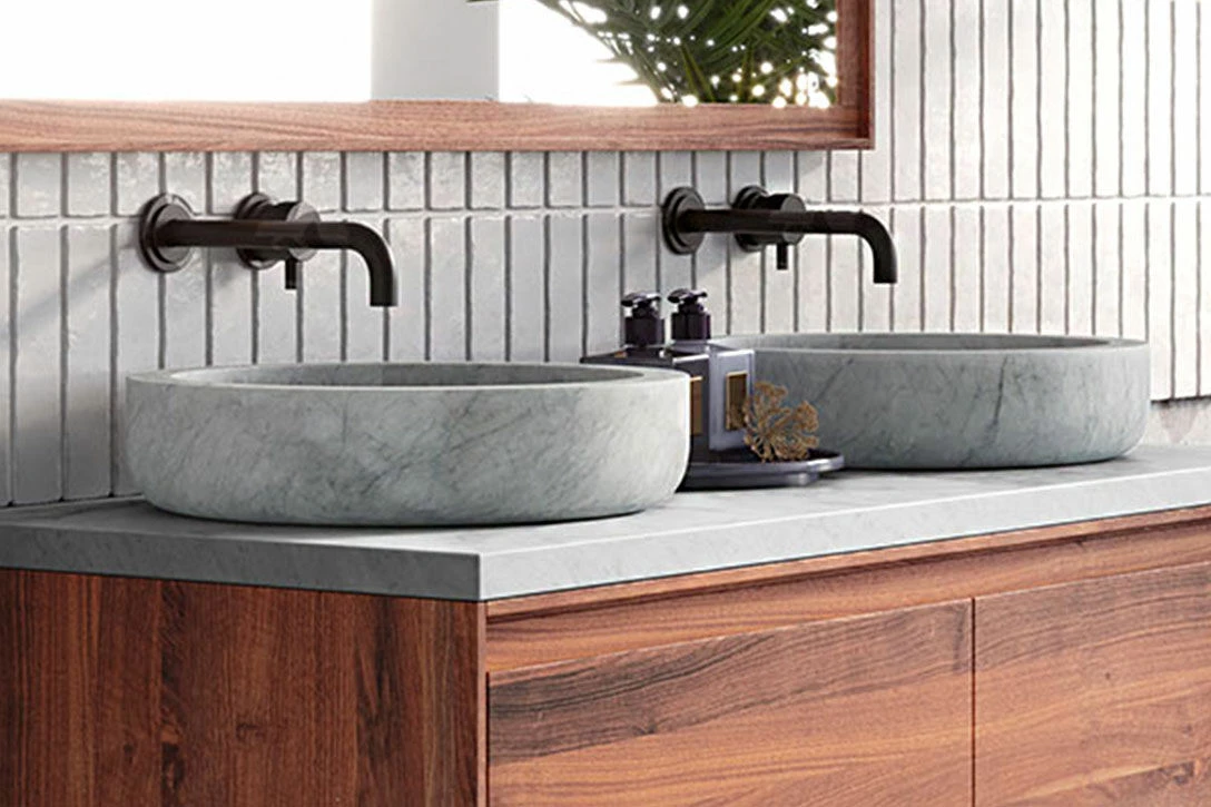 Forzalaqua Verona Badmeubel 80cm Pure Walnut Met Wastafelblad En Waskom Carrara - Afbeelding 4