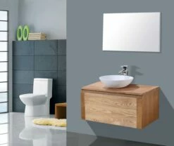 Lambini Designs Orion Houten Badmeubelmeubel 80cm 0 Kraangaten Eiken