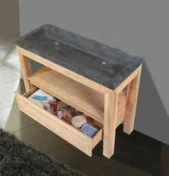 Lambini Designs Robusta Stone Badkamermeubel Eiken 120cm, 0 Kraangaten