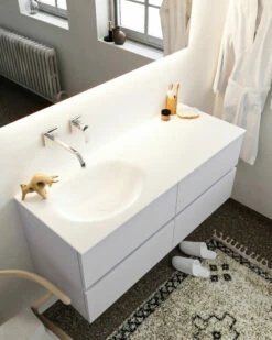 Mondiaz Vica 120cm Badmeubel Cale 4 Lades Wastafel Moon Links Zonder Kraangat