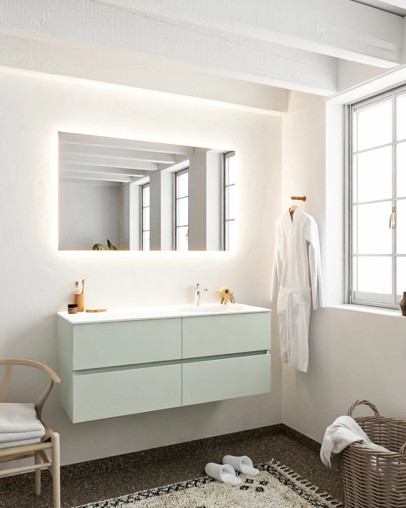 Mondiaz Vica 120cm Badmeubel Greey 4 Lades Wastafel Moon Rechts Met 1 Kraangat - Afbeelding 3