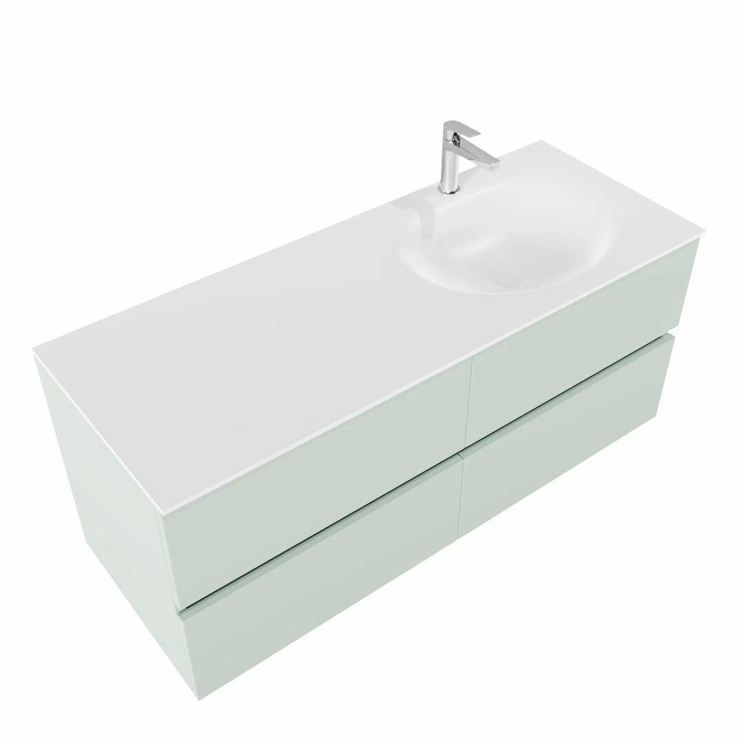 Mondiaz Vica 120cm Badmeubel Greey 4 Lades Wastafel Moon Rechts Met 1 Kraangat - Afbeelding 4