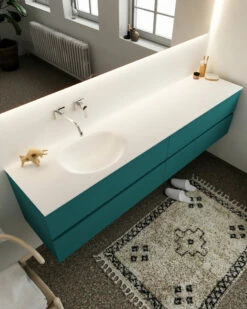 Mondiaz Vica 200cm Badmeubel Smag 4 Lades Wastafel Moon Links Zonder Kraangat