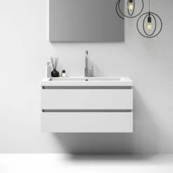 Sanituba Nature Badmeubel 100cm Mat Wit Met Wastafel Foggia Mat Wit 1 Kraangat