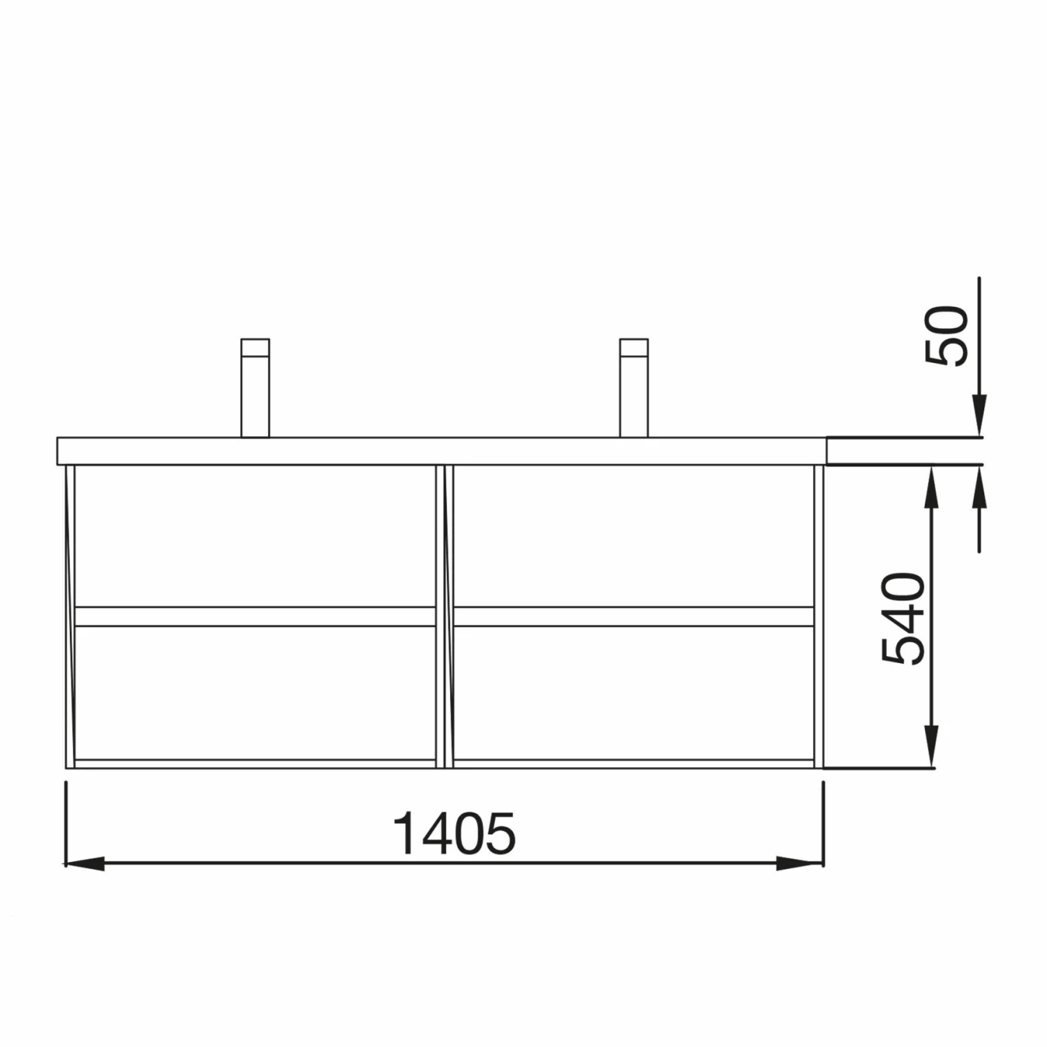 Muebles Project Badmeubel Caledonia 140cm - Afbeelding 4